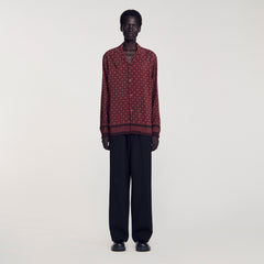 Sandro Men Printed loose-fit shirt