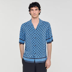 Sandro Men Square Cross motif flowing shirt