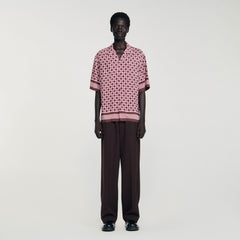 Sandro Men Square Cross motif flowing shirt