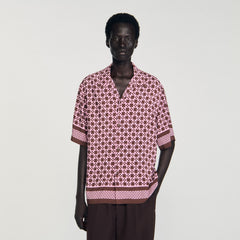 Sandro Men Square Cross motif flowing shirt