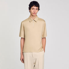 Sandro Men Zip-neck polo shirt