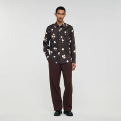 Sandro Men Floral print linen shirt