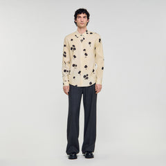 Sandro Men Floral print linen shirt