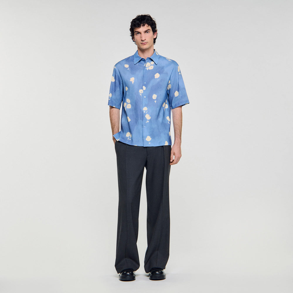 Sandro Men Floral motif shirt