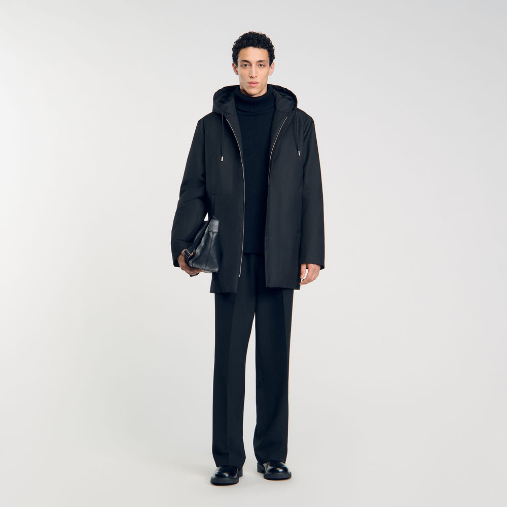Sandro Men Hooded parka with zip