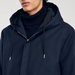 Sandro Men Hooded parka with zip