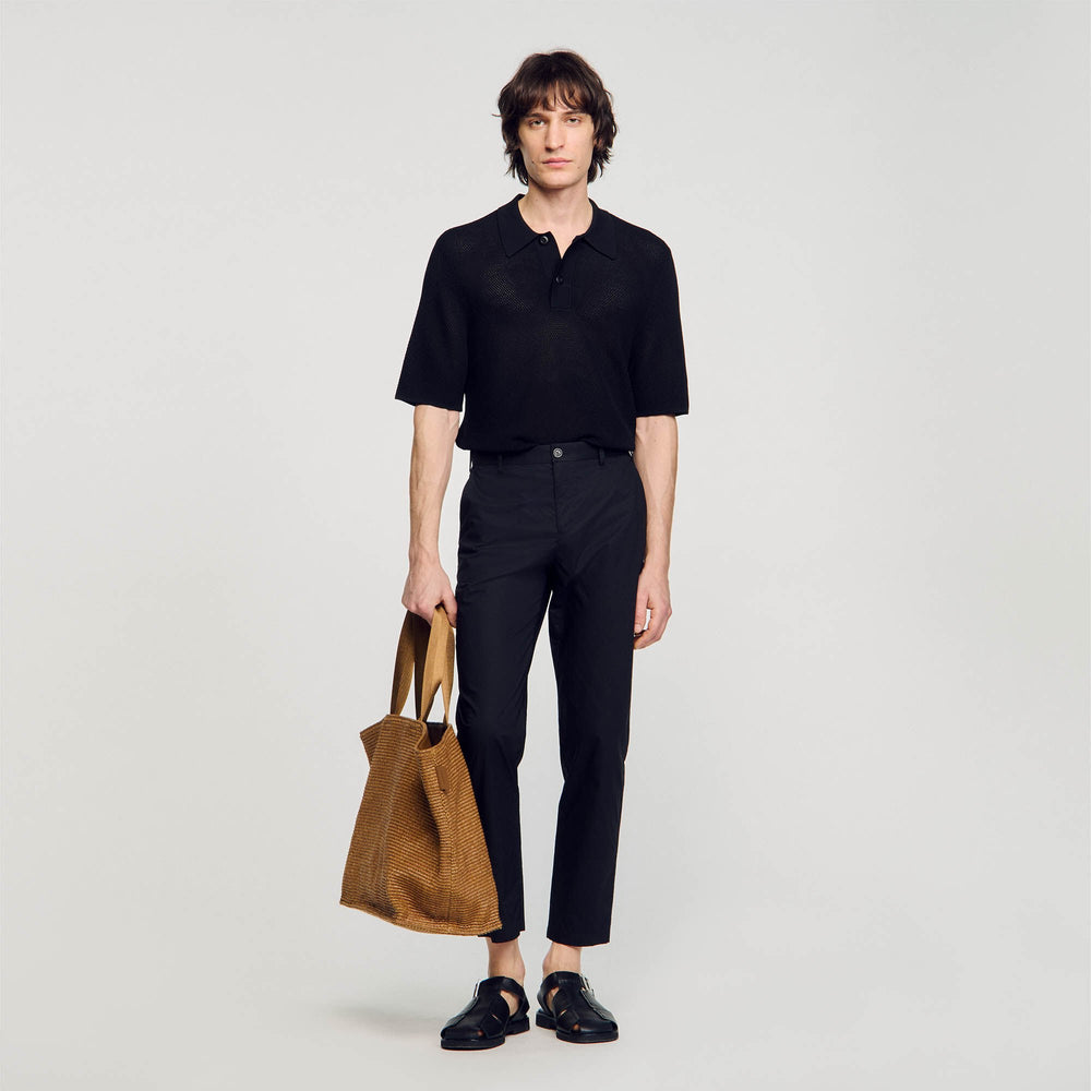 Sandro Men Cotton carrot-cut trousers