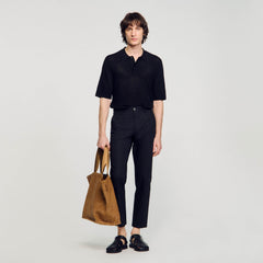 Sandro Men Cotton carrot-cut trousers