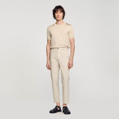 Sandro Men Cotton carrot-cut trousers