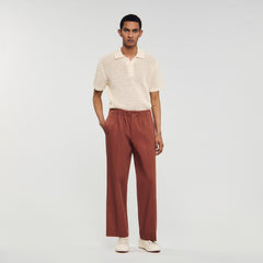 Sandro Men Elasticated wide-leg cotton trousers