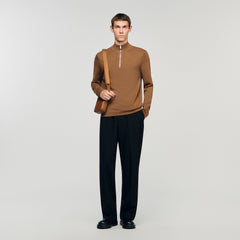 Sandro Men Wool sweater with zip collar