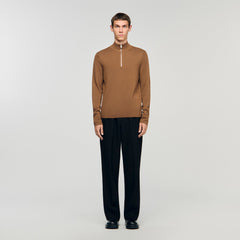 Sandro Men Wool sweater with zip collar