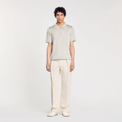 Sandro Men Knitted polo shirt with zip collar
