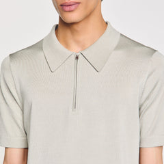 Sandro Men Knitted polo shirt with zip collar