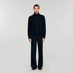 Sandro Men Zip-up wool cardigan