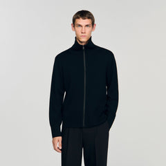 Sandro Men Zip-up wool cardigan
