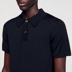 Sandro Men Short-sleeve knitted polo shirt