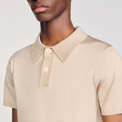 Sandro Men Short-sleeve knitted polo shirt