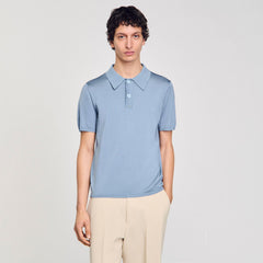 Sandro Men Short-sleeve knitted polo shirt