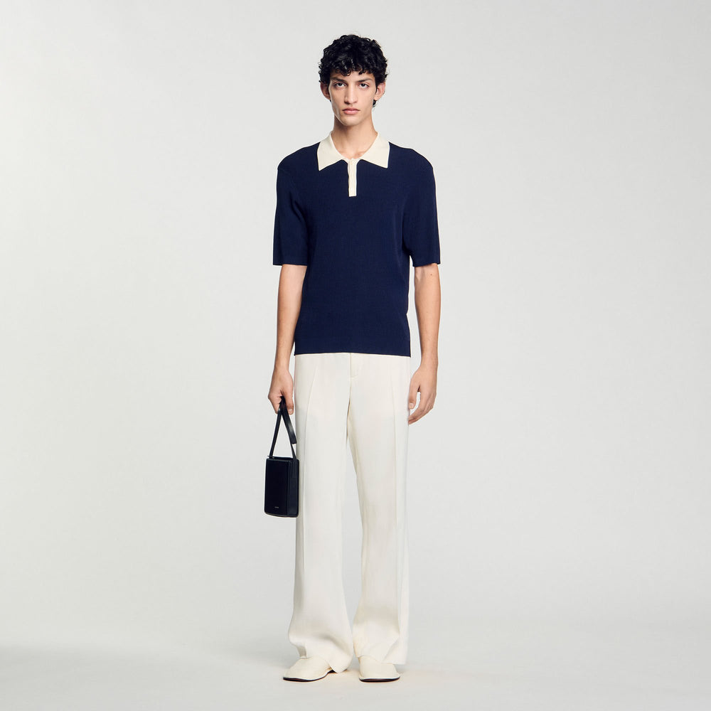 Sandro Men Two-tone polo shirt