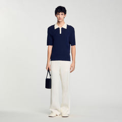 Sandro Men Two-tone polo shirt
