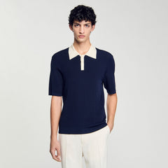 Sandro Men Two-tone polo shirt