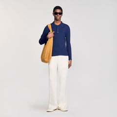 Sandro Men Rib knit polo shirt