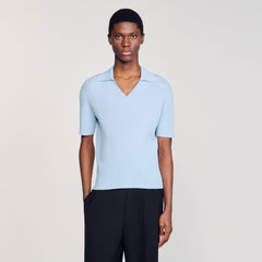 Sandro Men Rib knit polo shirt