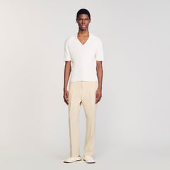 Sandro Men Rib knit polo shirt
