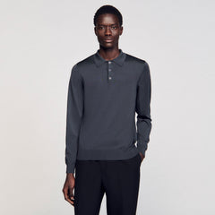 Sandro Men Ribbed polo shirt
