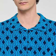 Sandro Men Rope jacquard cardigan shirt