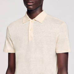 Sandro Men Linen polo shirt