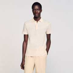 Sandro Men Linen polo shirt