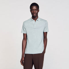 Sandro Men Linen polo shirt