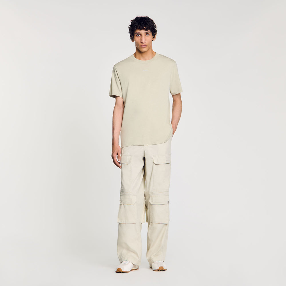 Sandro Men Cotton T-shirt with logo