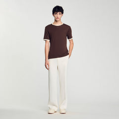 Sandro Men Two-tone patch T-shirt