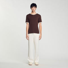 Sandro Men Two-tone patch T-shirt