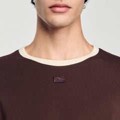 Sandro Men Two-tone patch T-shirt