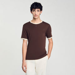 Sandro Men Two-tone patch T-shirt