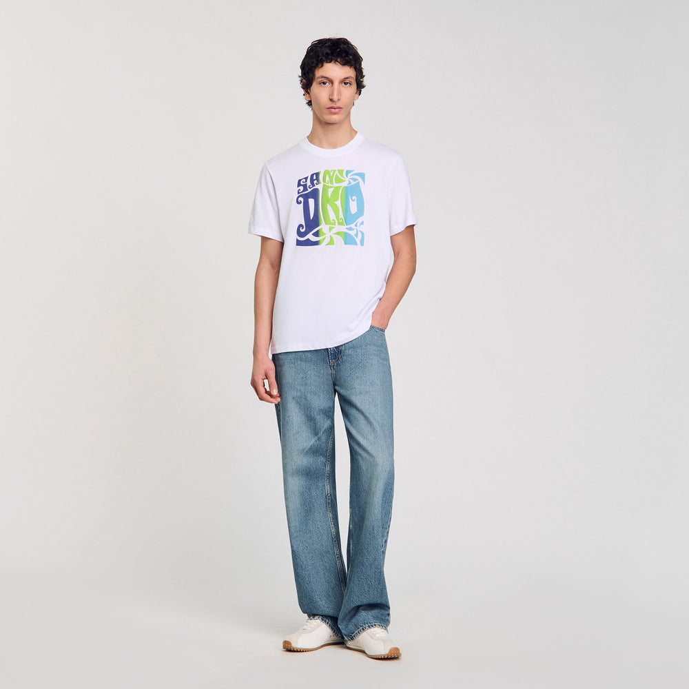 Sandro Men Wave print cotton T-shirt