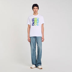 Sandro Men Wave print cotton T-shirt