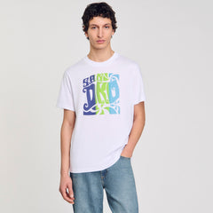 Sandro Men Wave print cotton T-shirt