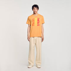 Sandro Men Wave print cotton T-shirt