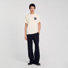 Sandro Men T-shirt with flower detail