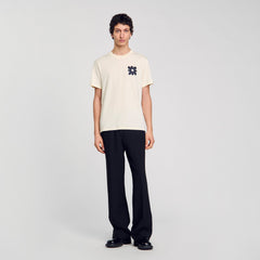 Sandro Men T-shirt with flower detail