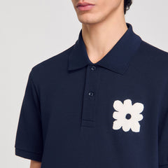 Sandro Men Polo shirt with flower patch