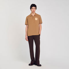 Sandro Men Polo shirt with flower patch