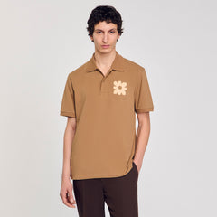 Sandro Men Polo shirt with flower patch