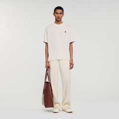 Sandro Men Leather logo T-shirt