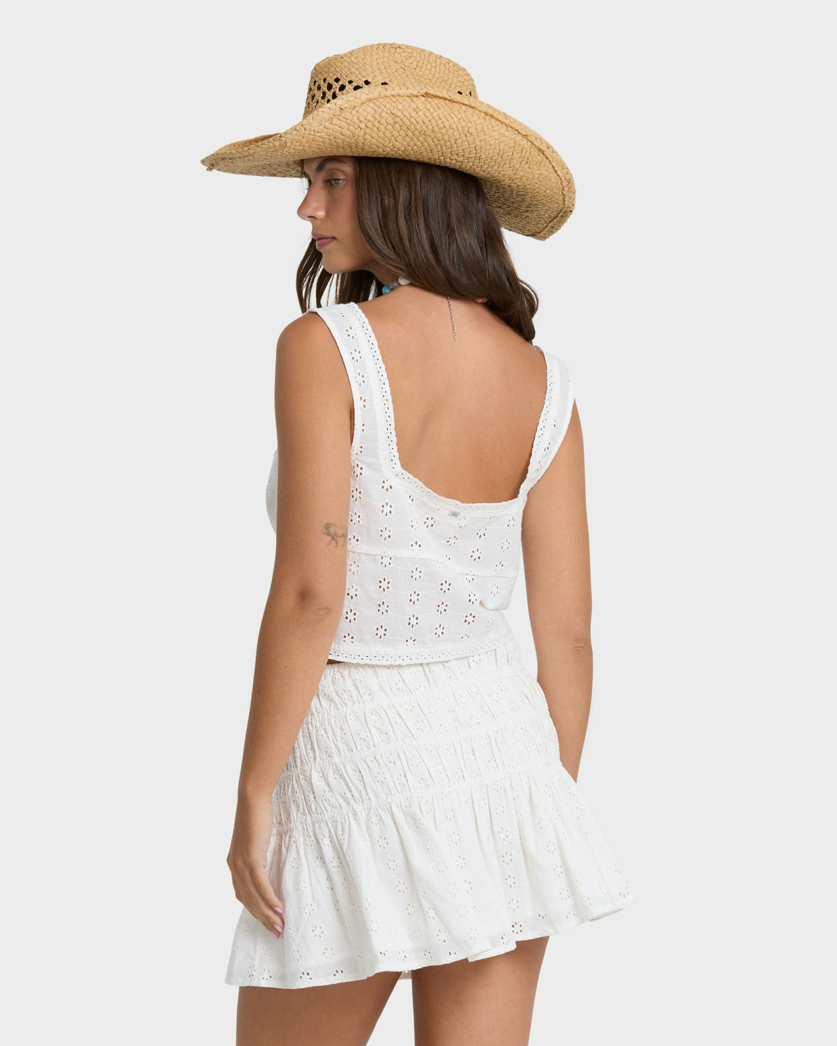 Billabong Women's Eyelet Forever Tank Top - Salt Crystal